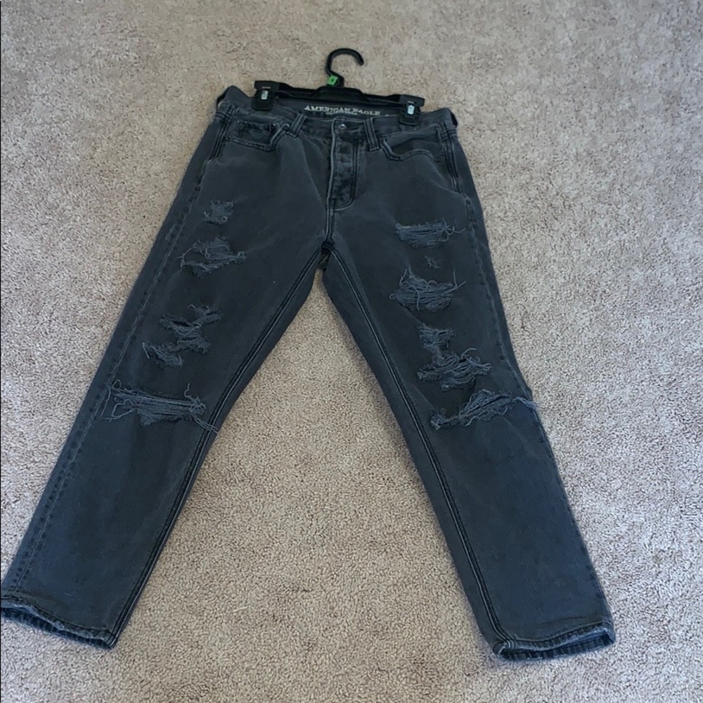 Black American Eagle Mom Jeans